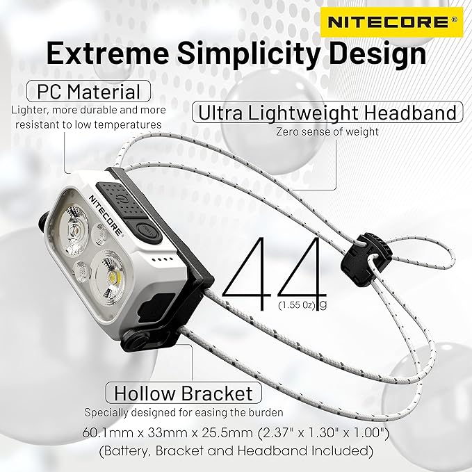 Nitecore NU21 360 Lumen Ultra Lightweight Outdoor Headlamp Dual Beam USB-C - Image 3