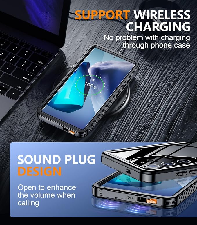 Temdan Designed for Samsung Galaxy S24 Ultra Case, Waterproof Built-in Lens & - Image 6