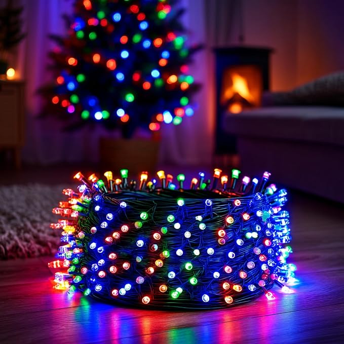 Dazzle Bright Christmas String Lights, 600 LED 196 FT Waterproof Green Wire - Image 5