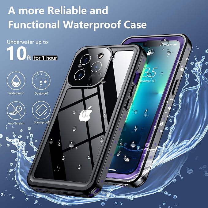 SPIDERCASE for iPhone 13 Pro Case Waterproof, Built-in Lens & Screen Protector - Image 2