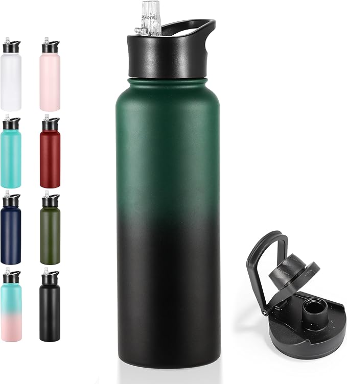 VEGOND 40 oz Insulated Water Bottle Stainless Steel Metal Water Bottles by VEGOND