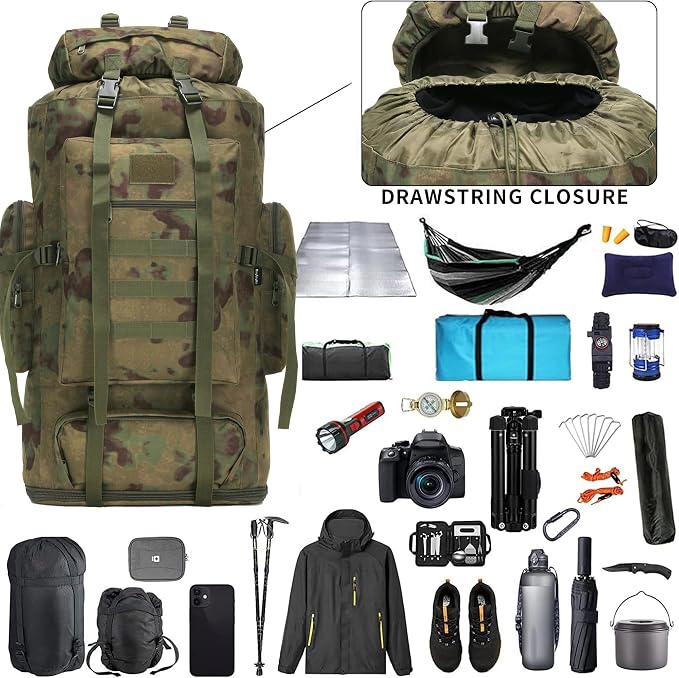 Hiking Backpack for Men 70L/100L Camping Backpack Military Rucksack Molle 3 - Image 4