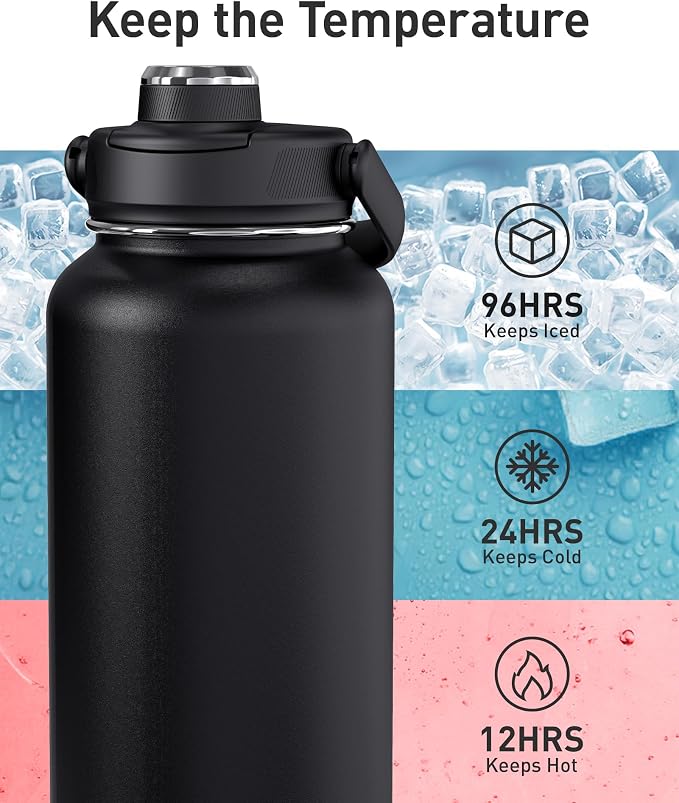 TOURIT 40 oz Insulated Water Bottle, Stainless Steel Sports Water Bottles - Image 2