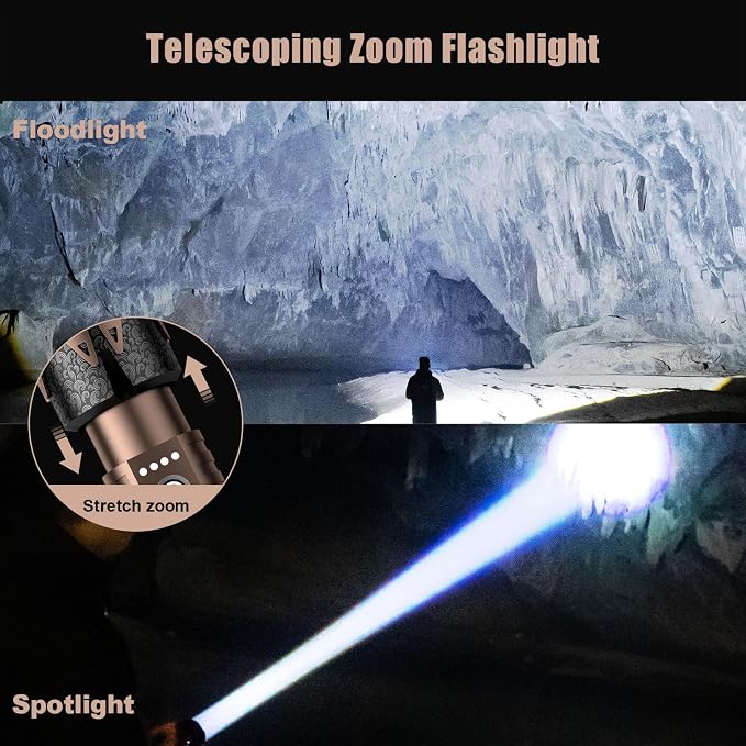 SKYFIRE Rechargeable Flashlight, 5000 Super Bright Tactical Flashlights High - Image 2
