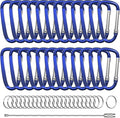 2.4" 24pcs Small Carabiner Clip Keychain, Aluminum D Ring Shape Clips by XIECHANEE