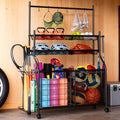 Large Sports Organizer for Garage, Ball Storage Rack Garage Sports Equipment by HOME