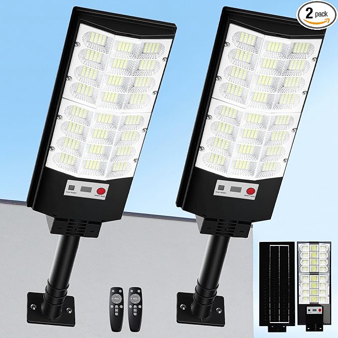 2-Pack Solar Street Lights Outdoor Waterproof, 12000LM Solar Lights by IlluminateYourWorld