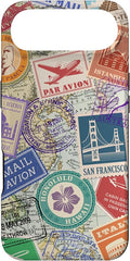 World Map Travel Passport Stamps Postage Stamp Case by Unknown