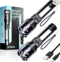 Esgreen LED Rechargeable Flashlights High Lumens 20000 2 Pack, Single Click by Esgreen