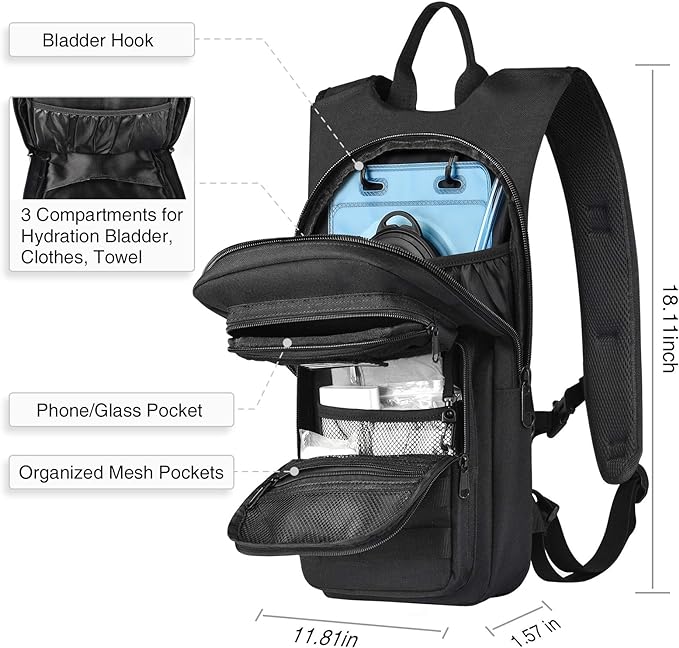 NOOLA Hydration Backpack with 3L TPU Water Bladder, Tactical Molle Water - Image 5