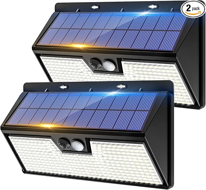 vighep Large Solar Motion Lights Outdoor, 318 LED Super Bright Shed Lights by Vighep