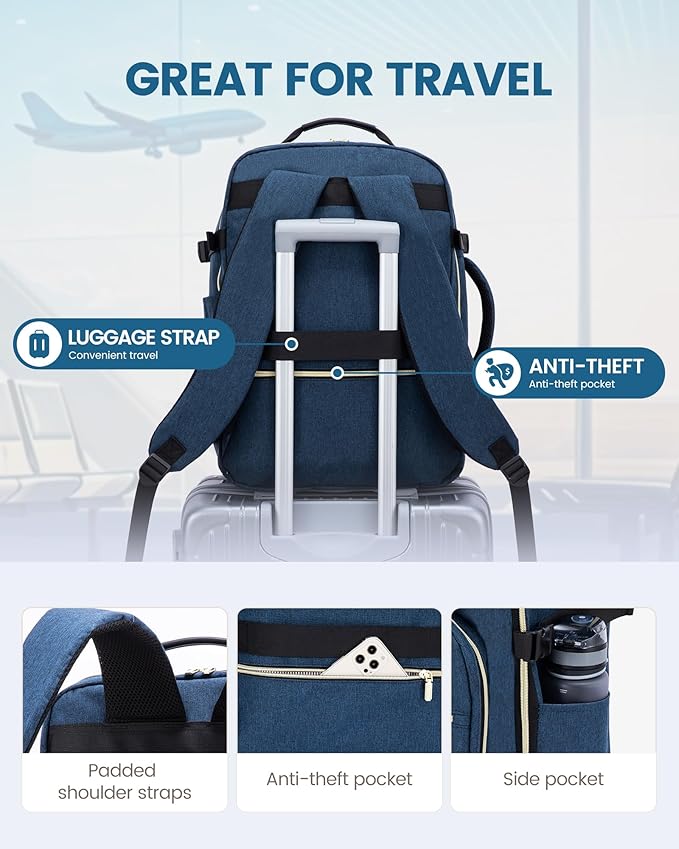 LOVEVOOK Travel Backpack for Women & Men 40L, Airline Approved Carry On - Image 6
