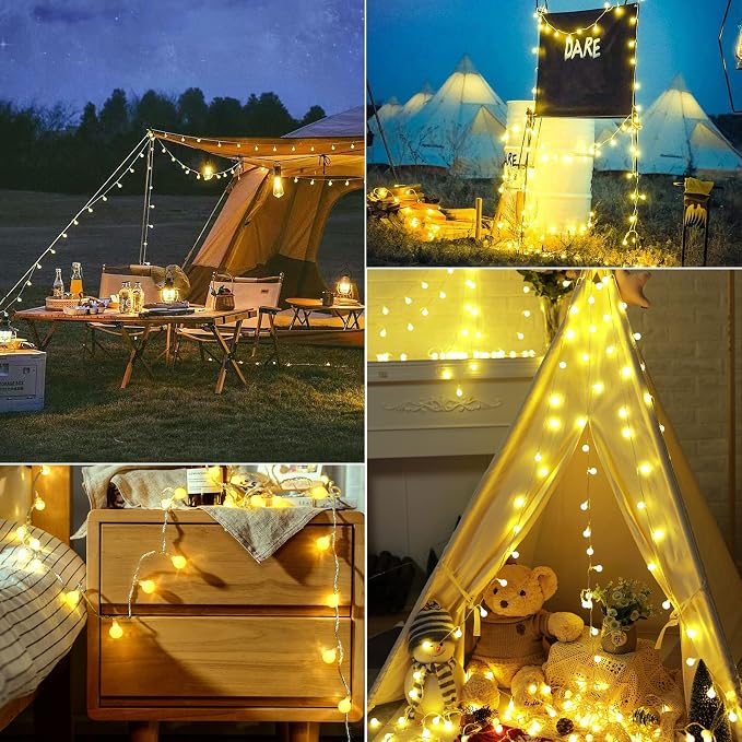 Minetom Mini Globe String Lights, 66 Ft. 200 LED Fairy String Lights Plug in - Image 6