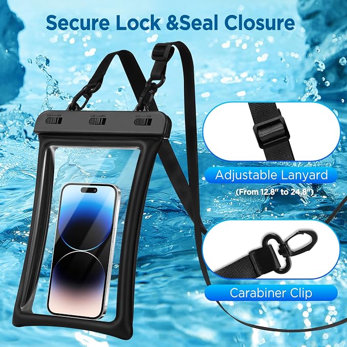 CACOE [Floatable Floating Universal IPX8 Waterproof Phone case 2 Pack-Up to - Image 6