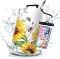 Waterproof Dry Bag, Roll Top Summer Sunflowers Small Waterproof Backpack by Cliduli