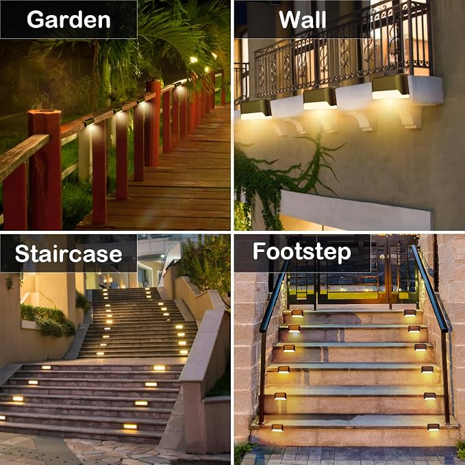 BKBB PPBB Solar Deck Lights Outdoor, Waterproof LED Solar Lights - Image 10
