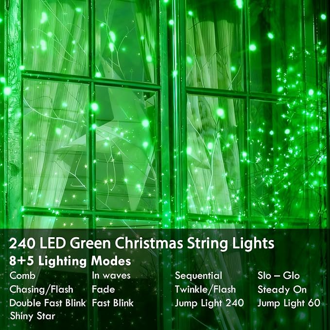 88FT 240LED Extra-Long Connectable String Lights Indoor Outdoor Clear Wire - Image 3