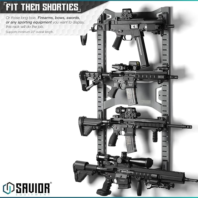 Savior Equipment Horizontal Steel Wall Mount Firearm Rifle Display Rack - Image 2