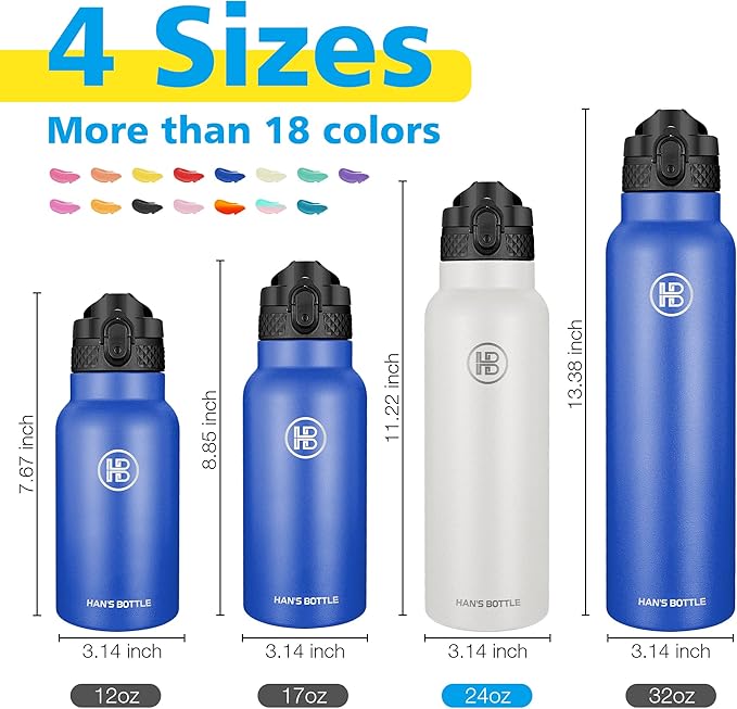 Han's Bottle Sports Water Bottle - 24 Oz - Image 2