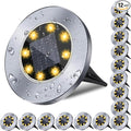 4.6 Inch Diameter Solar Ground Lights, Waterproof Solar Garden Lights, Outdoor by Rayolon