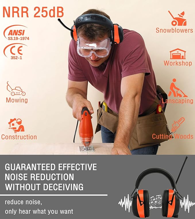 PROHEAR 033 2.0 Upgraded Bluetooth Hearing Protection AM FM Radio Headphones - Image 5