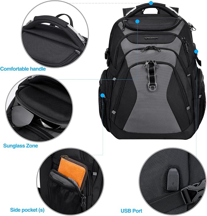 KROSER Travel Laptop Backpack 18.4 Inch XXXL Gaming Backpack - Image 4