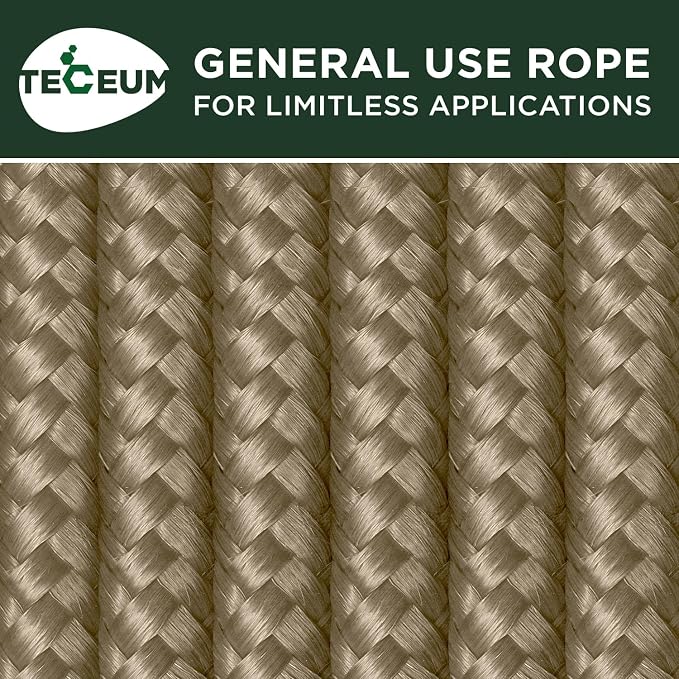 TECEUM Rope – 90 Feet x 1/4 Inch – Coyote Brown – Strong All-Purpose Utility - Image 9