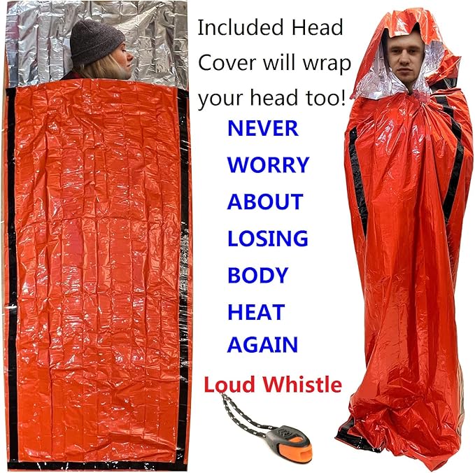 Emergency Sleeping Bags 2 Pack | Portable Emergency Blanket Survival Gear - Image 4