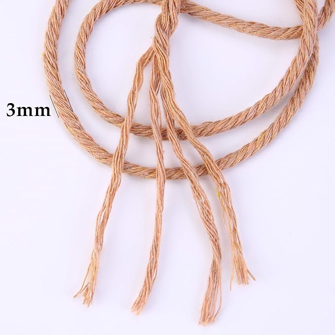 Brick Red Macrame Cord 3mm x 109Yards, Colored Cotton Rope Craft Cord Colorful - Image 3