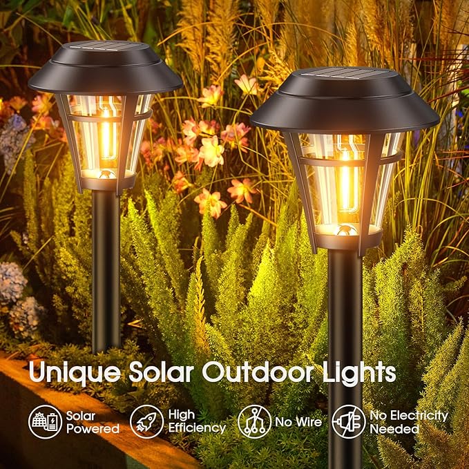 LETMY Solar Pathway Lights Outdoor, 10 Pack Solar Lights Outdoor Waterproof - Image 3