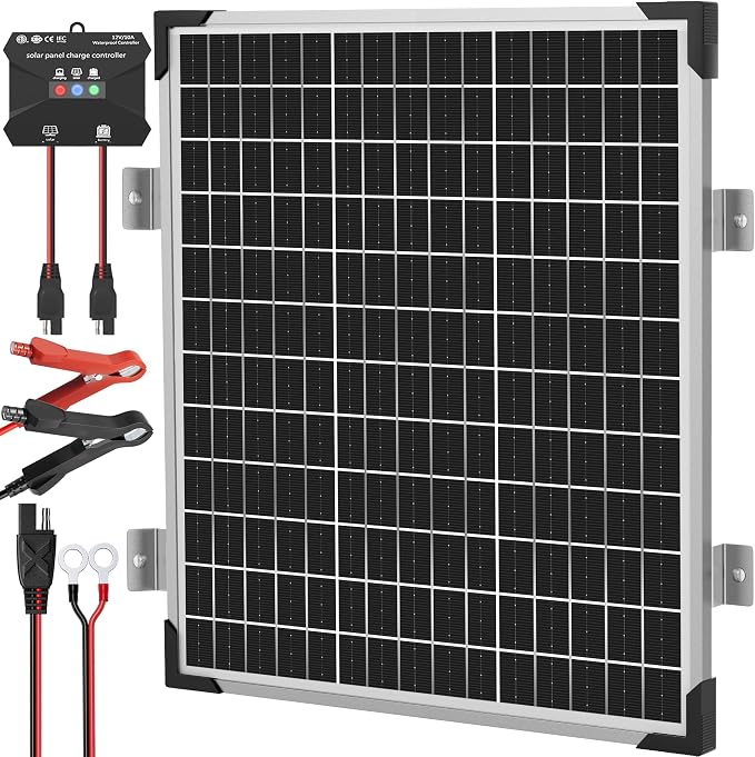 Voltset Solar Panel Kit 50W 12V, Solar Battery Trickle Charger Maintainer by Voltset