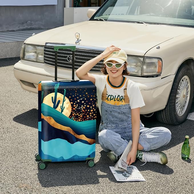 ANNA QUEEN Boho Night Desert Travel Luggage Cover -Stretchable Airplane - Image 4