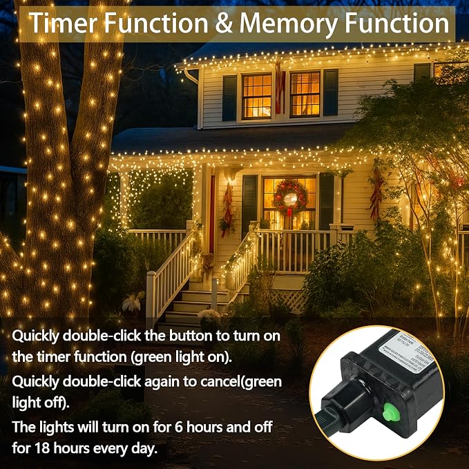 Christmas Lights Indoor Outdoor, 13 Modes Twinkle Fairy String Lights - Image 4