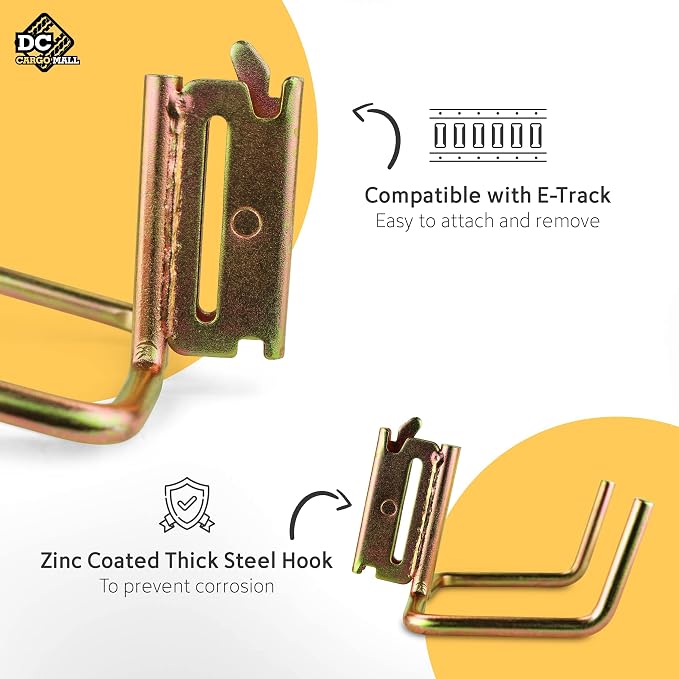 DC Cargo Mall Dual Arm Tool Hook Hanger E Track Accessories 3" Deep - Image 8