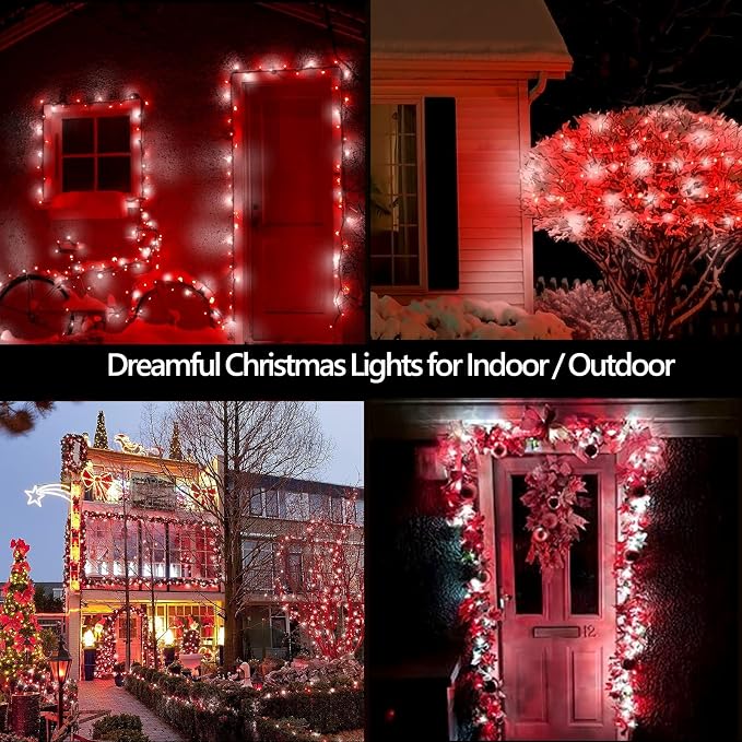 4-Pack Red and White Fairy Lights Battery Operated - Image 4