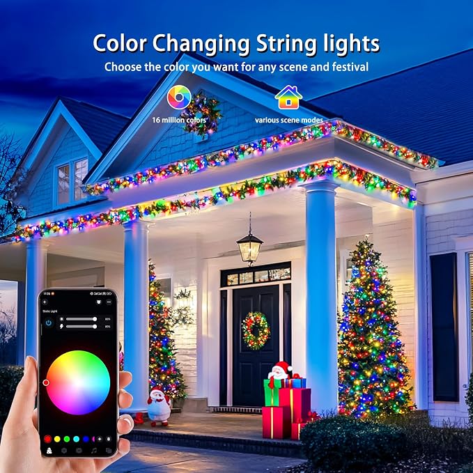 JMEXSUSS APP Controlled Color Changing Christmas Lights, 66ft 200 LED RGB - Image 5