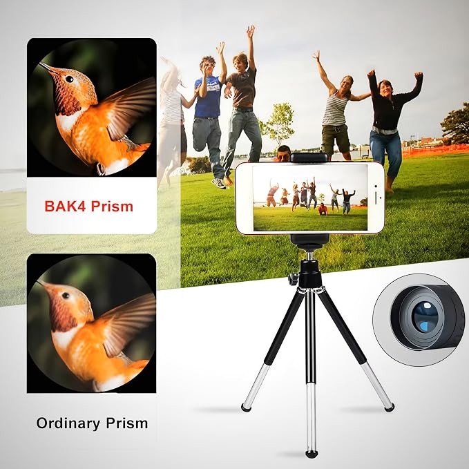 Mini Monocular Telescope with Phone Adapter, 25X Magnification Portable Single - Image 6
