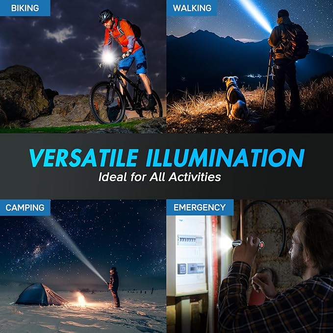WdtPro LED Flashlight High Lumens SR2000 Pro, 2 Pack Brighter Tactical - Image 6
