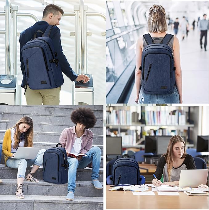 Mancro Laptop Backpack, 15.6 inch Business Backpack Anti Theft College School - Image 3