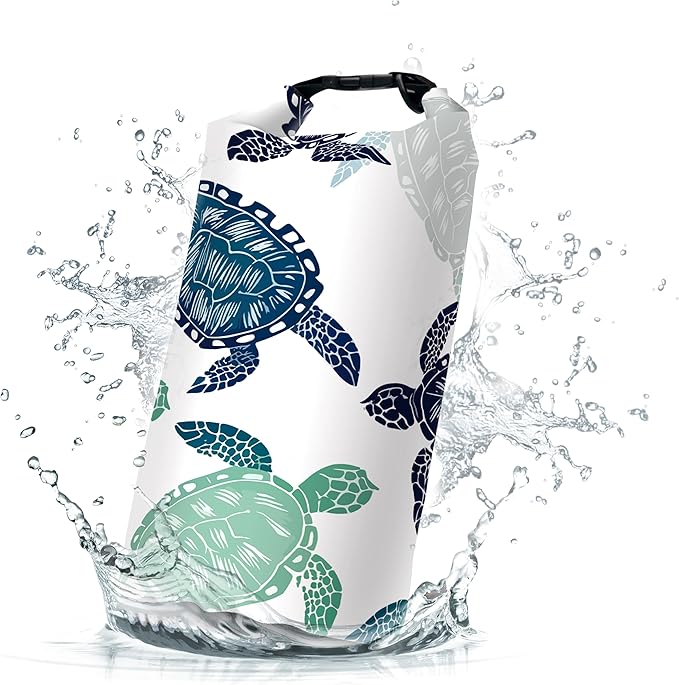 Waterproof Dry Bag, Roll Top Sea Turtle Small Waterproof Backpack by Cliduli