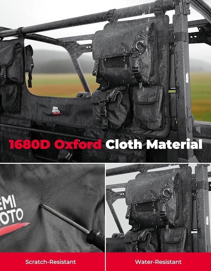 KEMIMOTO UTV Storage Bag, Seat Back Rack Compatible - Image 4