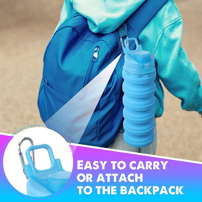 CHENGU 5 Pcs Collapsible Water Bottles 16 oz Portable Foldable Water Bottles - Image 7