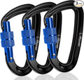 3 Heavy Duty Carabiner Clips 12kN-Lightweight Locking Carabiners by Ultra+Sturdy+Carabiner