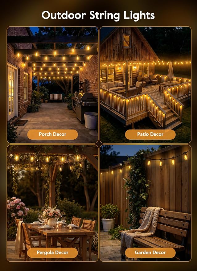 Minetom 58FT Solar String Lights Outdoor Waterproof, 17 LED S14 Shatterproof - Image 6