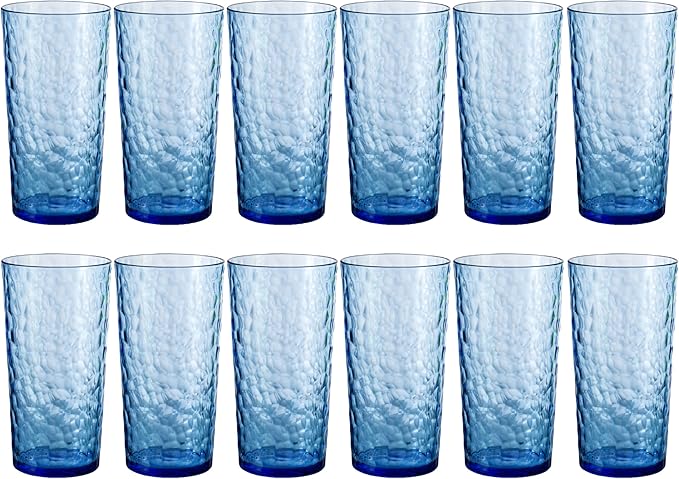 24-ounce Plastic Tumblers, Acrylic Drinking Glasses High-Balls, Reusable by ZAINCA