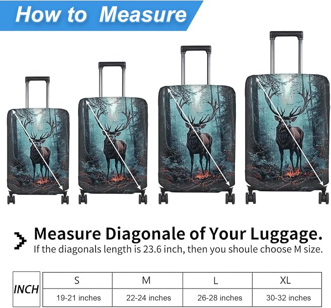 Luggage Cover Protector for 19-20 Inch Suitcases, TSA Approved Elastic Travel - Image 2