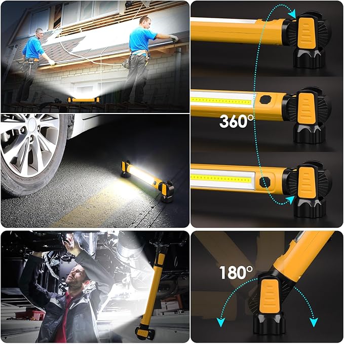 Work Light, 2500LM Bright LED Work Lights, 5200mAh Rechargeable Magnetic - Image 4
