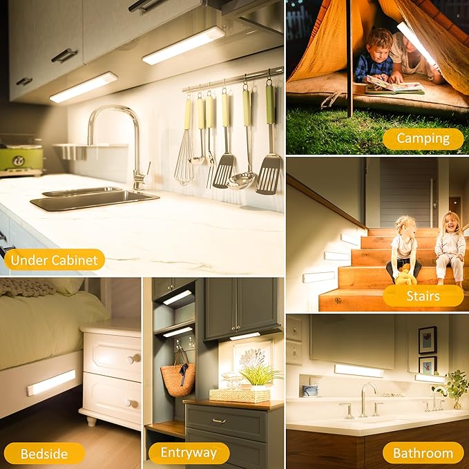 51-LED Motion Sensor Under Cabinet Lights, Magnetic Rechargeable Under Counter - Image 6