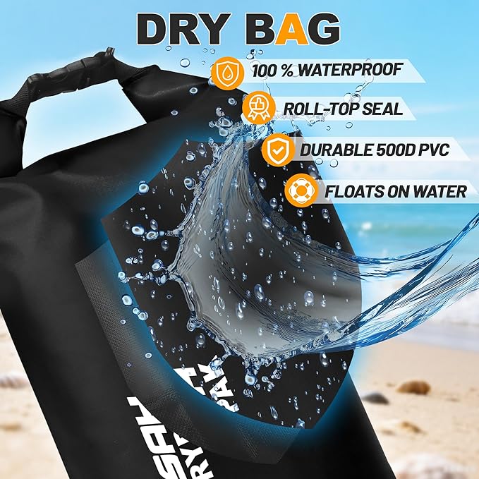 Waterproof Dry Bag, 5L/10L/20L/30L/40L Roll Top Lightweight Storage Backpack - Image 3