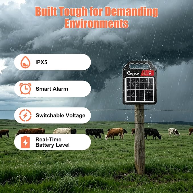 3in1 20Miles Solar Electric Fence Charger - Image 6